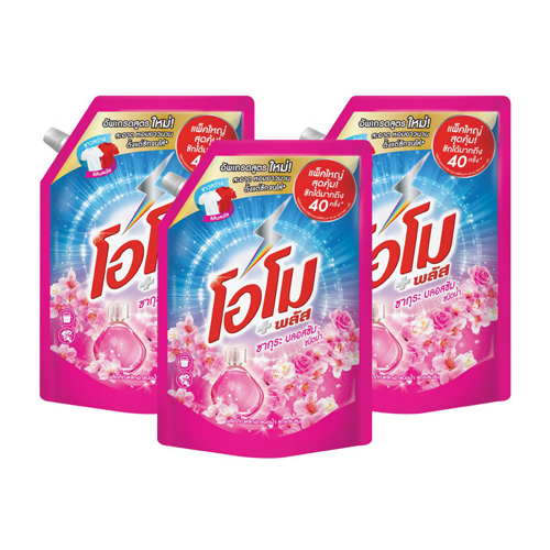 น้ำยาซักผ้า ยี่ห้อไหนดี Omo Plus Liquid Detergent Sakura Blossom